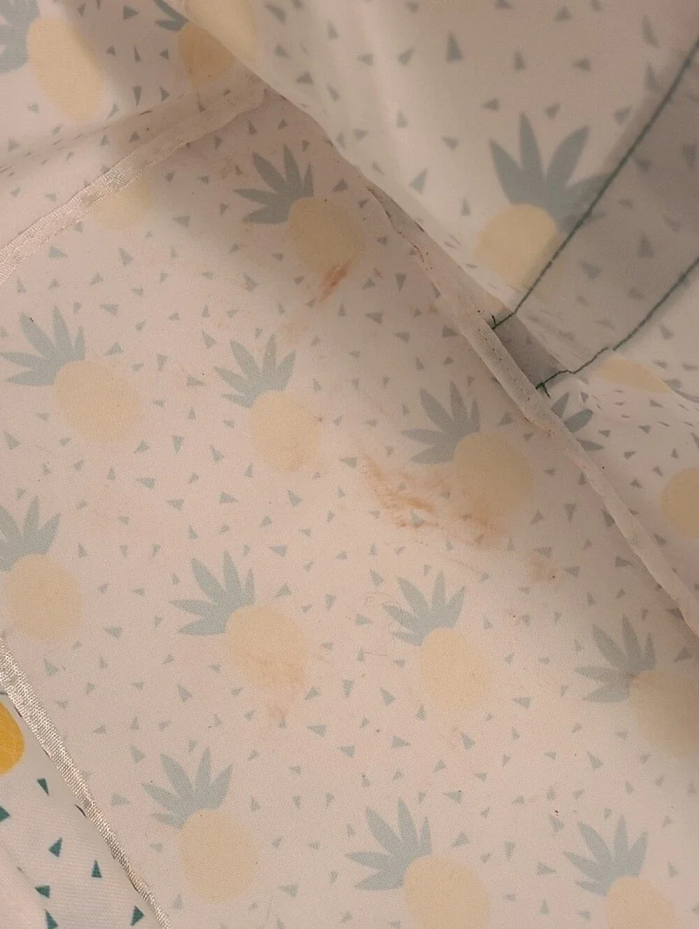 Pineapple Print Travel/Storage Bag in Turquoise & Yellow